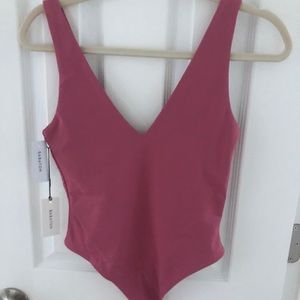Aritzia Babaton Contour V-Neck Bodysuit NWT Size Small